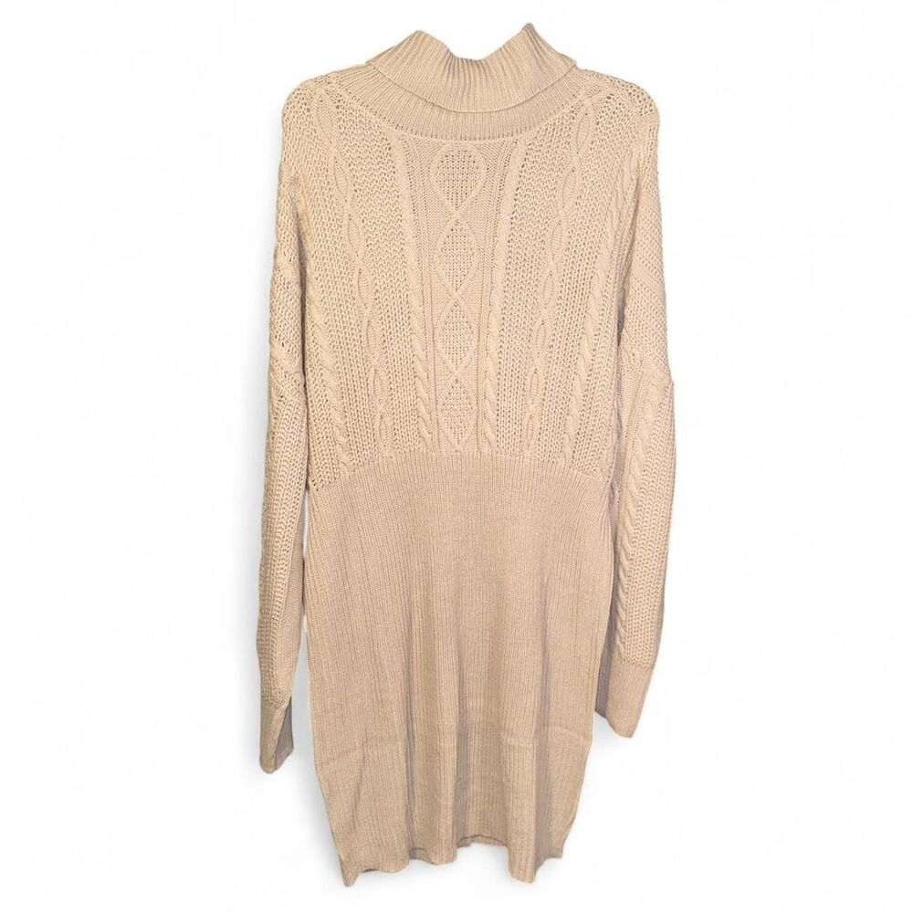 Fashion-nova Women's Tan and Cream Dress